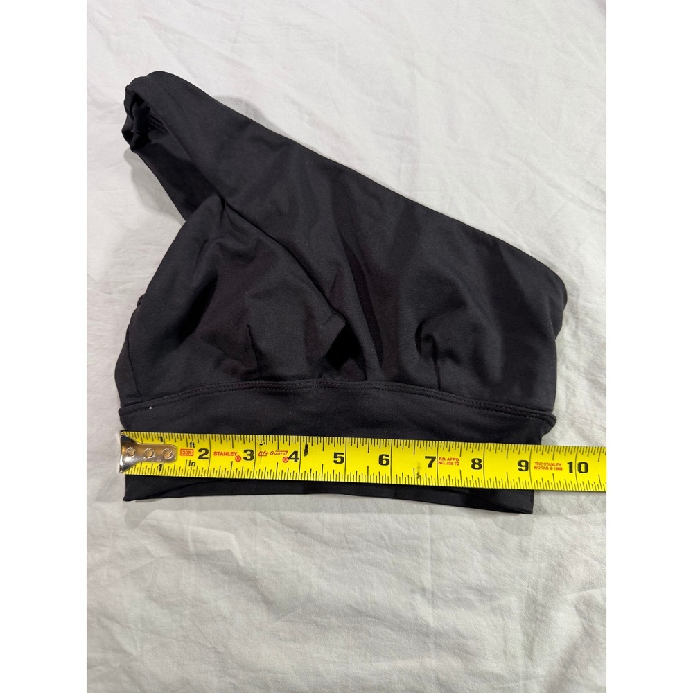 Womens Black One Shoulder Sports Bra Asymmetric Activewear Yoga Top Size Large - Picture 4 of 7